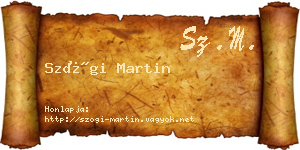 Szögi Martin névjegykártya