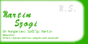 martin szogi business card